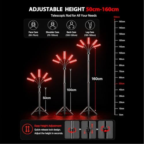 Red Light for Face and Body, Infrared Light Therapy Lamp with Stand Led 660nm Red Light-Therapy& 850nm Infrared Light Device - Image 5