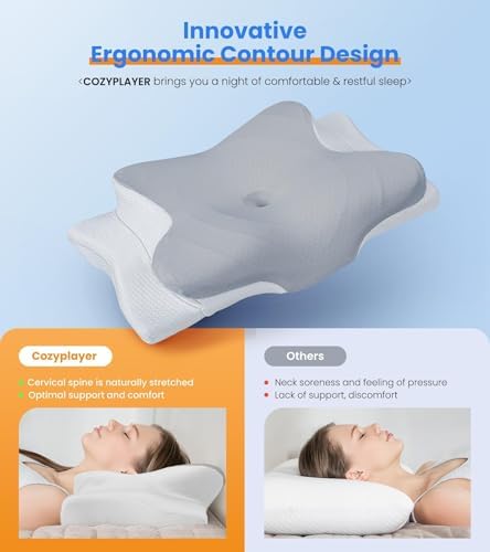 Ultra Pain Relief Cooling Pillow for Neck Support, Adjustable Cervical Pillow Cozy Sleeping, Odorless Ergonomic Contour Memory Foam Pillows, Orthopedic Bed Pillow for Side Back Stomach Sleeper - Image 2