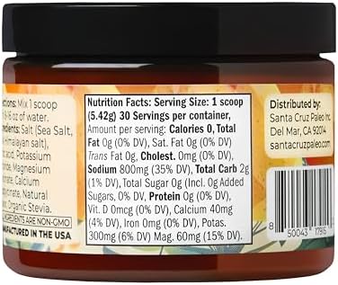 Santa Cruz Paleo Electrolyte Powder, Mango Flavor, Sugar Free Hydration Drink Mix with Himalayan Pink Salt, Sea Salt, Magnesium Glycinate, Potassium Chloride, Sweetened with Stevia, 30 Servings - Image 7
