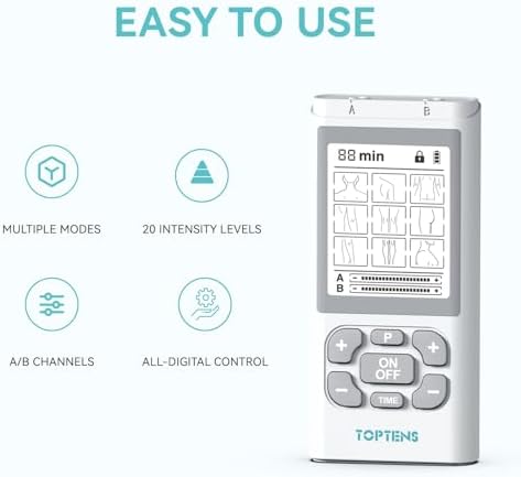 Dual Channel TENS Unit Muscle Stimulator Machine，9 Modes with 20pcs Premium Electrode Pads for Pain Relief - Image 2