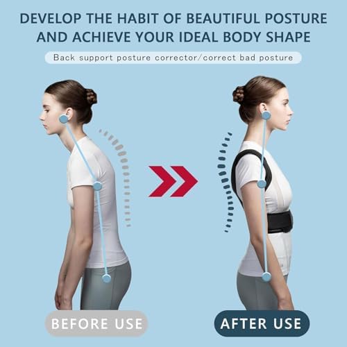 Back Brace Posture Corrector, Adjustable Posture Back Brace, Men/Women back posture corrector, Upper and Lower Back Pain Relief - Scoliosis, Hunchback, Spine Corrector (M) - Image 2