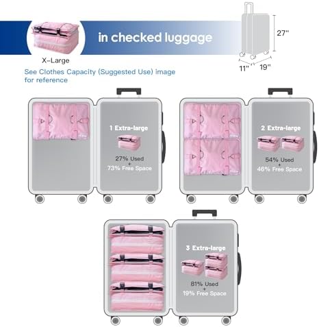 Grand Fusion Stow-N-Go Hanging Travel Shelves, Packing Organizer for Luggage. Carry on Closet for Suitcase. Expandable Packing Cube. Travel Essentials. (Pink - XL, XL = (L) 17.7" x (W) 11.8") - Image 4