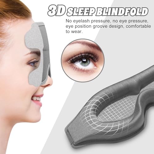 3D Advanced Eye Mask for Sleeping，Ultra Delicate Soft Skin Friendly Eye mask，100% Blackout Sleep Eye Mask for Sleep, Eyelash Extension Sleep mask - Image 5