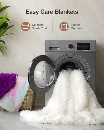 Pawque Faux Fur Sherpa Fleece Throw Blankets Twin Size 60x80 Inches, Purple - Image 7