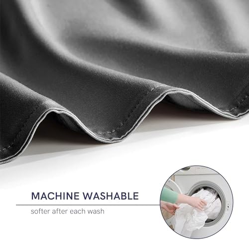 YnM Exclusive Cooling Duvet Cover for Weighted Blankets with 16 Strings (Dark Grey, 48"x72") - Image 5