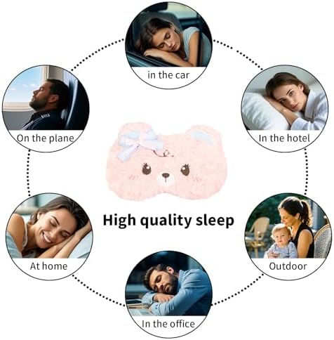 PERFECTSIGHT Sleep Eye Masks, Cute Sleep Eye Cover Lightweight Adjustable Eyeshade Mask Cover for Women Men Sleep Travel Nap, Lace Bear - Image 6