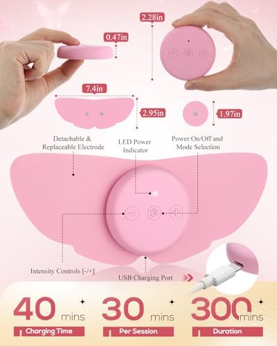 Wireless TENS Unit & PMS Unit, 6 Modes App Controlled OTC Muscle Stimulator for Body Pain Relief, Portable Device for Sore Aching Muscles in Shoulder, Waist, Back, Neck, Arms, Legs - Image 4