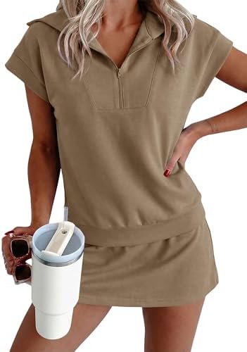 StunShow Two Piece Skirt Set for Women Summer Outfits Workout Athletic Skort Sets Sweatsuits Matching Sets Women Clothing by StunShow