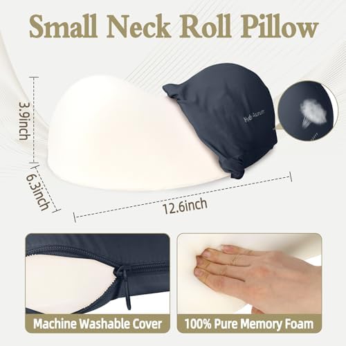 HydroAurum Cervical Neck Pillow, 100% Memory Foam Neck Roll Pillow for Neck and Shoulder Pain Relief, Orthopedic Support for Office Workers, Drivers & Yoga - Image 2