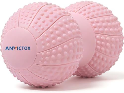 8 Inch Large Peanut Massage Ball Roller for Large Muscle Groups, Deep Tissue Double Massage Ball for Neck,Back,Leg,Low Back,Peanut Myofascia Release Ball for Muscle Knots&Physical Therapy by ANVICTOX