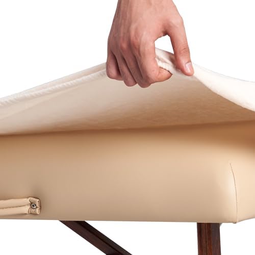 Master Massage Cotton Flannel Sheets Set (3 Piece Set) Massage Table Cover Set, Beauty Salon SPA Bed Replacement Cover, Includes Table Cover, Face Cushion Cover, Table Sheet, Pure White - Image 5