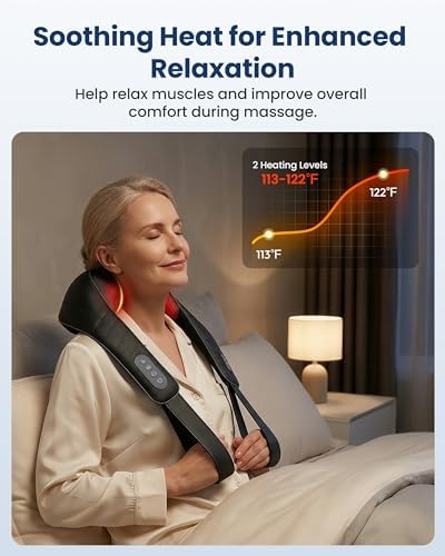 COMFIER Hands-Free Neck and Shoulder Massager with Heat, Cordless 4D Shiatsu Deep Kneading Massager, Rechargeable Upper Back & Trapezius Massage for Home, Office, Housework，Black - Image 4