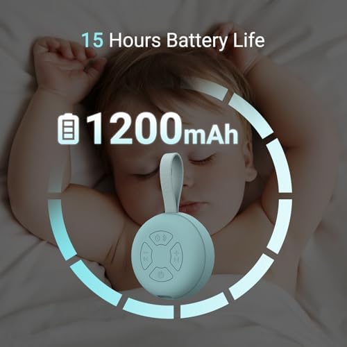 Portable Baby Sound Machine [White Noise for Babies Kids][Supports Bluetooth Audio Playback][Timer Function][12 Soothing Sounds] 15 Hours Battery Life, Travel,Shower,Clips on Baby Stroller.Slate - Image 3