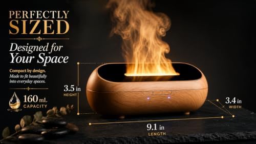 AquaAura Essential Oil Diffuser, 160ml Ultrasonic Aroma Diffuser with Color-Changing Mist, 7 LED Colors, Timer & Auto Shut-Off for Bedroom, Home & Office - Image 6