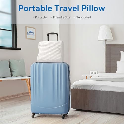AM AEROMAX Travel Contour Memory Foam Pillow for Neck Pain Relief, White - Image 4