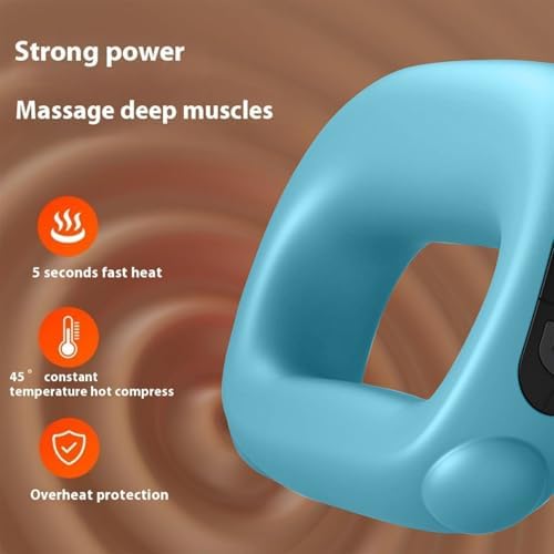 Deep Tissue Percussion Muscle Massage Gun: with Heat, Adjustable Intensity and Speed, Super Quiet, USB-C Rechargeable, Portable, Pain Relief for Athletes and Everyone, Ideal Gift（Blue） - Image 4