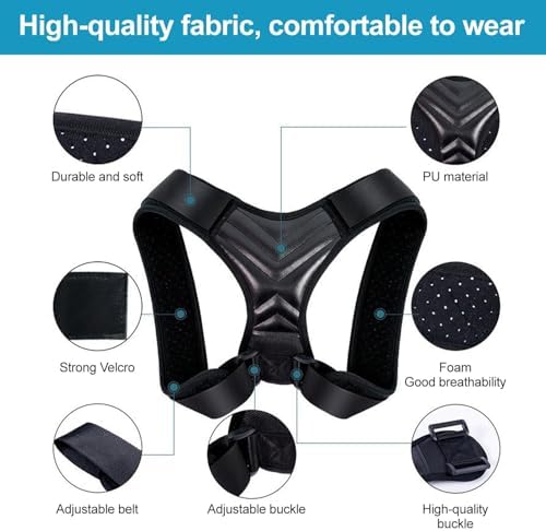 Posture Corrector for Men and Women, Adjustable Back Brace, Comfortable & Breathable Clavicle Straightener, Providing Pain Relief from Bad Posture, Waist, Neck, Back Pain (Medium) - Image 6