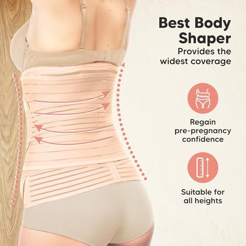 3in1 Postpartum Belly Support Recovery Wrap Band 2pk (Black/Ivory, M/L) - Image 6