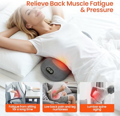 3 in 1 Rechargeable Back Massager, Triple Fusion Back Massager with Heat, Vibration and Traction for Sciatica Pain Relief, Deep Tissue Relaxation Massage for Home, Office, Bed, Sofa, and Car Use - Image 7