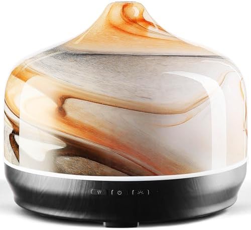 Porseme 500ml Glass Essential Oil Diffuser Aromatherapy Ultrasonic Cool Mist Humidifier 15-21 Running Hours Waterless Auto-Off Air Diffusers for Sleeping Yoga Working Spa(Jupiter) by Porseme