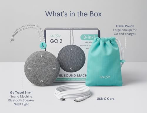 SNOOZ Go 2 Travel White Noise Sound Machine - 12 Sounds, Brown & Pink Noise - Image 6
