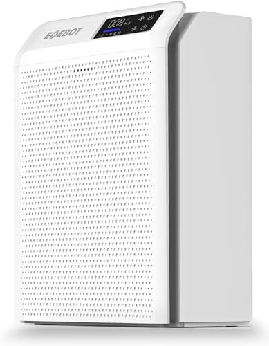 Air Purifiers for Home Large Room, Cover Up to 2,330 Ft² with True HEPA Filter & Washable Pre-Filter, Sleep Mode, PM2.5 Air Quality Monitor, Air Purifier for Bedroom, Pet Hair, Dust, Smoke, White by EOEBOT