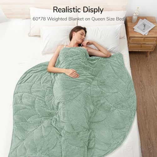 Weighted Blanket for Adults 15 lbs, 60" x 78" washable Blankets, Sage Green - Image 3