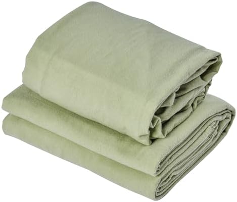 Master Massage Cotton Flannel Sheets Set (3 Piece Set) Massage Table Cover Set, Beauty Salon SPA Bed Replacement Cover, Includes Table Cover, Face Cushion Cover, Table Sheet, Lily Green - Image 2