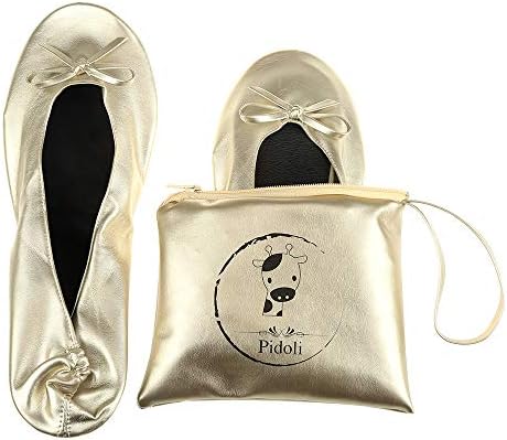 Ballet Flats Shoes -Women's Foldable Portable Travel Roll Up Shoes with Pouch by pidoli