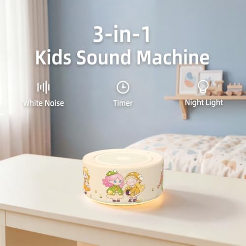 Kipcush White Noise Machine for Baby & Adults, Sleep Sound Machine with 30 Soothing Sounds, 8-Color Night Light, Memory Function, White Noise for Sleeping, Nursery, Office, Travel, Relaxation - Image 2