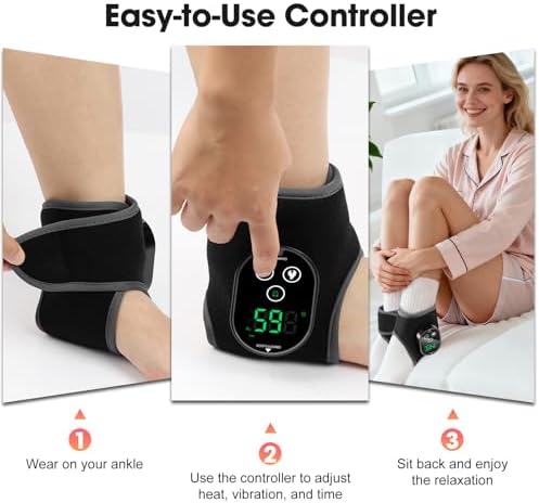 2-Pack Cordless Foot Massager for Neuropathy, Ankle Massager for Pain Relief, Feet Massager, HSA Eligible FSA, Ankle Heating Pad with Massage, 4 Heat Levels, 3 Massage, Black - Image 5