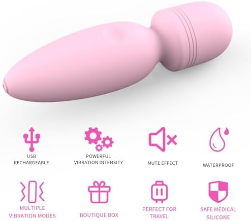 Fuwyiy Mini Massager Tools,Small Waterproof Cordless Handheld Massager with 10 Vibration Modes, Personal Handheld Massager for Back(Pink) - Image 5