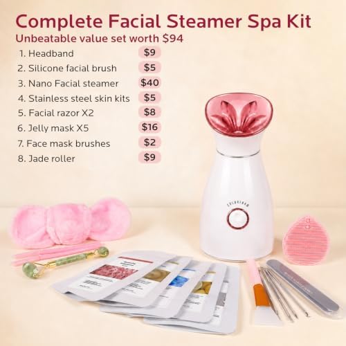 Colorfarm Facial Steamer Spa Kit with 16 Skin Care Tools for Home Spa - Image 2