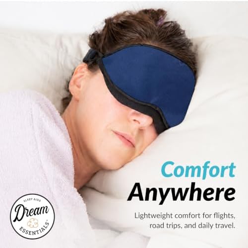 Dream Essentials Natura Organic Cotton Sleep Mask | Twilight Blue | Eye Mask for Sleeping, Light Blocking Soft Sleep Eye Cover with Eco Wool Padding | Made in USA Travel Accessories - Image 4