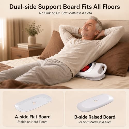 brenzo Lower Back Massager with Heat, Electric Lumbar Stretching Device with Airbag Compression, 15 Intensity Levels, 3 Heat Settings, Portable Back Relaxation for Home Office Use-White - Image 6