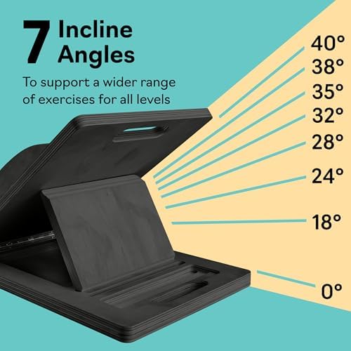 Slant Boards for Exercise, Wooden Slant Board, Calf Stretch Board with 7 Incline Angles, Velour Board, Balance Board & Calf Stretcher, Portable Incline Board for Physical Therapy, Ankle Mobility, Heel & Knees - Image 4