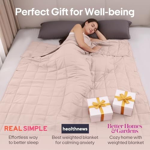 ZonLi Weighted Blanket for Adults (48"x72", 12lbs, Light Pink) - Image 4