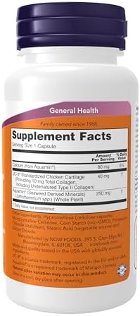 NOW Foods Supplements, UC-II Type II Collagen with Undenatured Type II Collagen, 120 Veg Capsules - Image 2