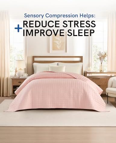 YnM Cooling Weighted Blanket for Adults, 10lbs Heavy Bed Throw for One Person of 90lbs, Perfect for Hot Sleepers or Warm Climates with Rayon/Glass Beads(48x72 Inches,Twin/Full Bed, Pink Rose) - Image 2