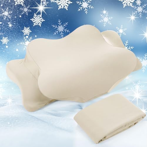 Hahafelt Cooling Cervical Neck Pillowcase,Beige,Standard Size by Hahafelt