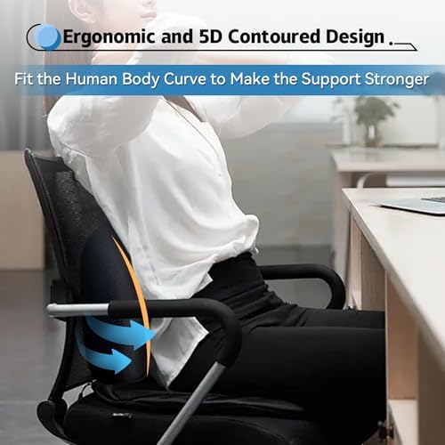 Lumbar Support Pillow for Car, 100% Memory Foam Lumbar Pillow for Car Seat - Image 4