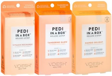 VOESH Pedi in a Box 4 Step, Pedicure Set, At-Home Pedicure, DIY Pedi, Foot Treatment, Pedicure Supplies, Foot Scrub, Foot Spa, Foot Care, Foot Therapy by Unknown