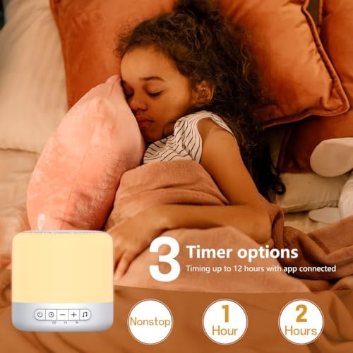 Easysleep Optical Lamps Sound Machine Baby White Noise Machine for Sleeping with 30 Soothing Sounds 12 Night Light,Timers, App Remote Control,Night Light Sleep Machine for Nursery Kid - Image 5