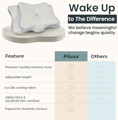 Ergonomic Cervical Neck Pillow for Sleeping – Cooling Memory Foam Cervical Pillow for Side Sleepers and Back Sleepers – Contour Neck Support (White/Gold, Cooling) - Image 7