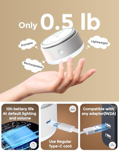 Momcozy Sound Machine for Baby-20 Soothing Sounds & Touch Warm Light Portable White Noise for Kids & Adults for Sleeping Timer and Memory | Ideal Travel Companion & Nursery Must-Have - Image 4