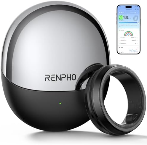 RENPHO Lynx Smart Ring, Subscription-Free App, Black, Size 9 by RENPHO