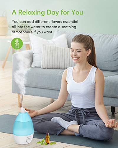 MegaWise Desktop Cool Mist Humidifiers for Bedroom, 24dB Ultrasonic Air Vaporize, Colorful Night Light,0.5 Gal Essential Oil Diffuser, Auto off - Image 6