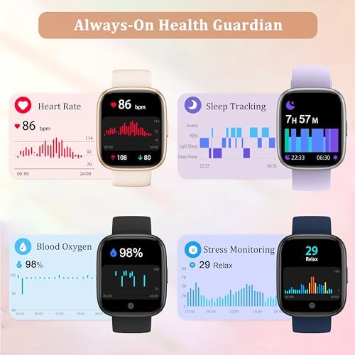 Smart Watch for Women Men, 2026 Upgrade Smartwatch [2 Bands, 44mm case], 1.83" Fitness Tracker Watch Alexa Built-in, Make/Answer Call, HR Sleep Stress Monitor, IP68 Waterproof Step Counter Watch - Image 2