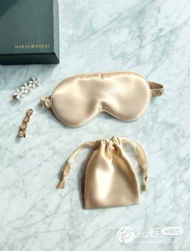 [1 Pack] QSYW Sleep Masks, Satin Eye Mask for Sleeping - Silky Eye Masks Bulk with Storage Bag & Elastic Strap,Beige - Image 5