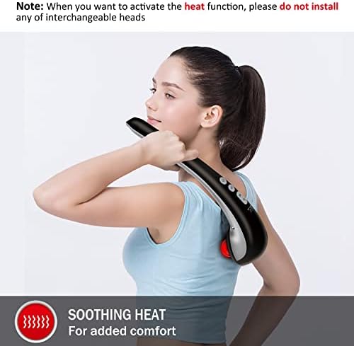 Snailax Cordless Handheld Back Massager - Rechargeable Percussion Massage with Heat, Deep Tissue Massager for Whole Body - Image 2